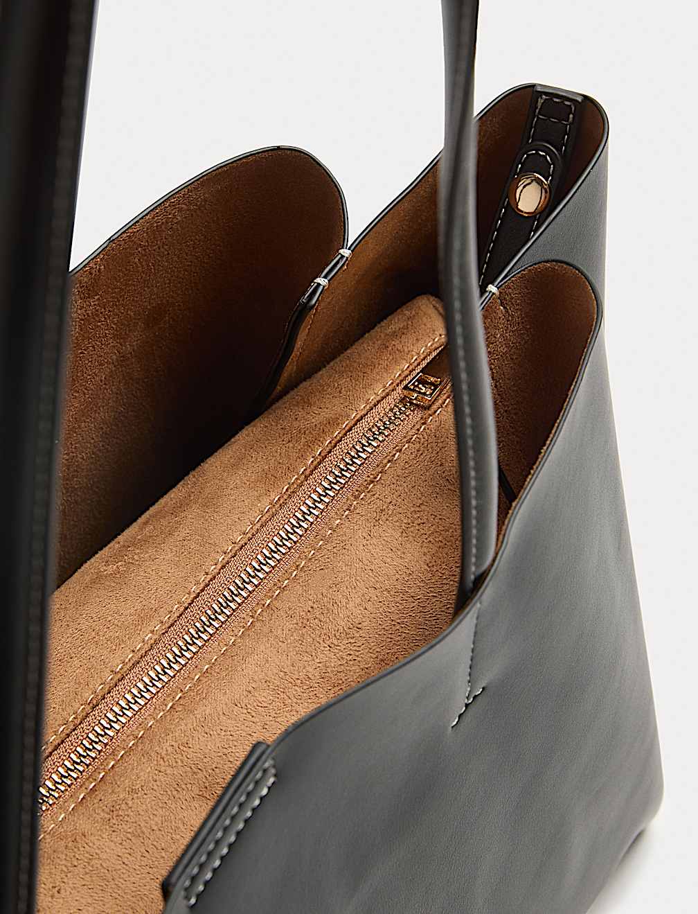 Faux Leather Structured Tote Bag