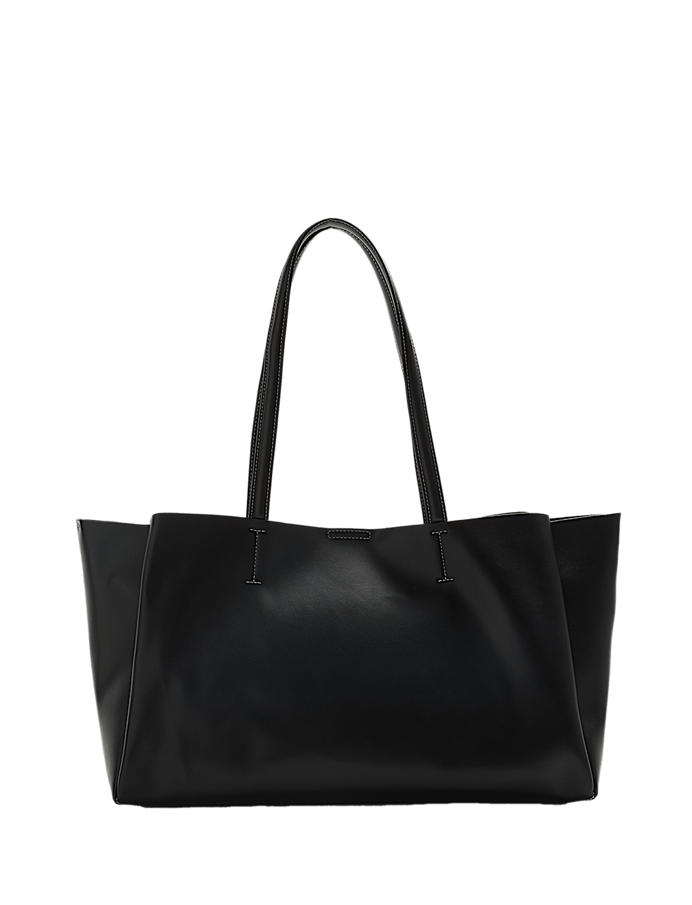 Faux Leather Structured Tote Bag