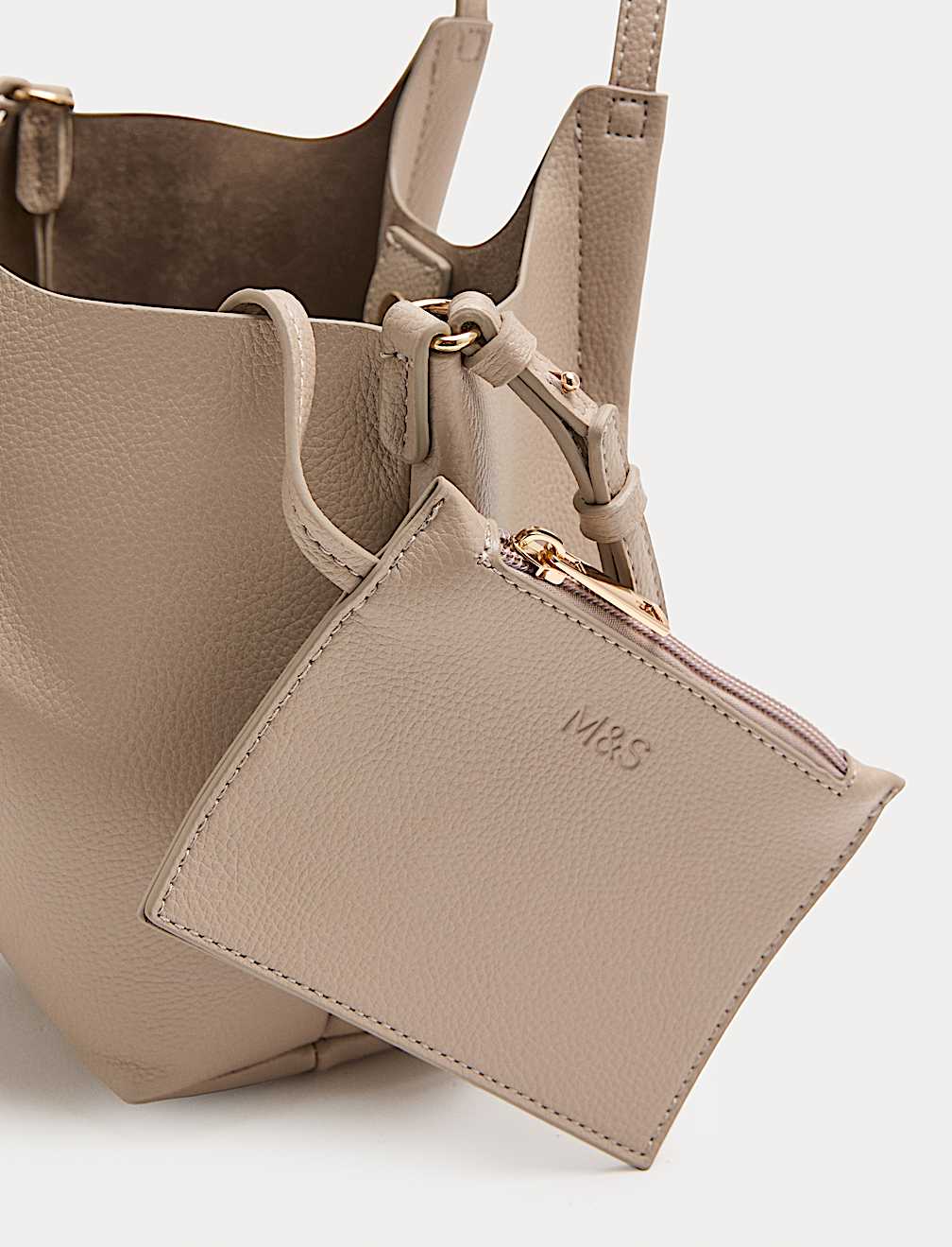 Faux Leather Pinched Mini Tote Bag