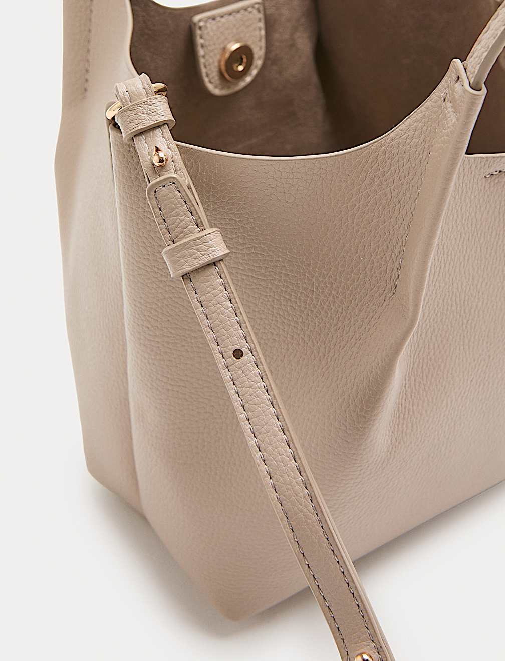 Faux Leather Pinched Mini Tote Bag