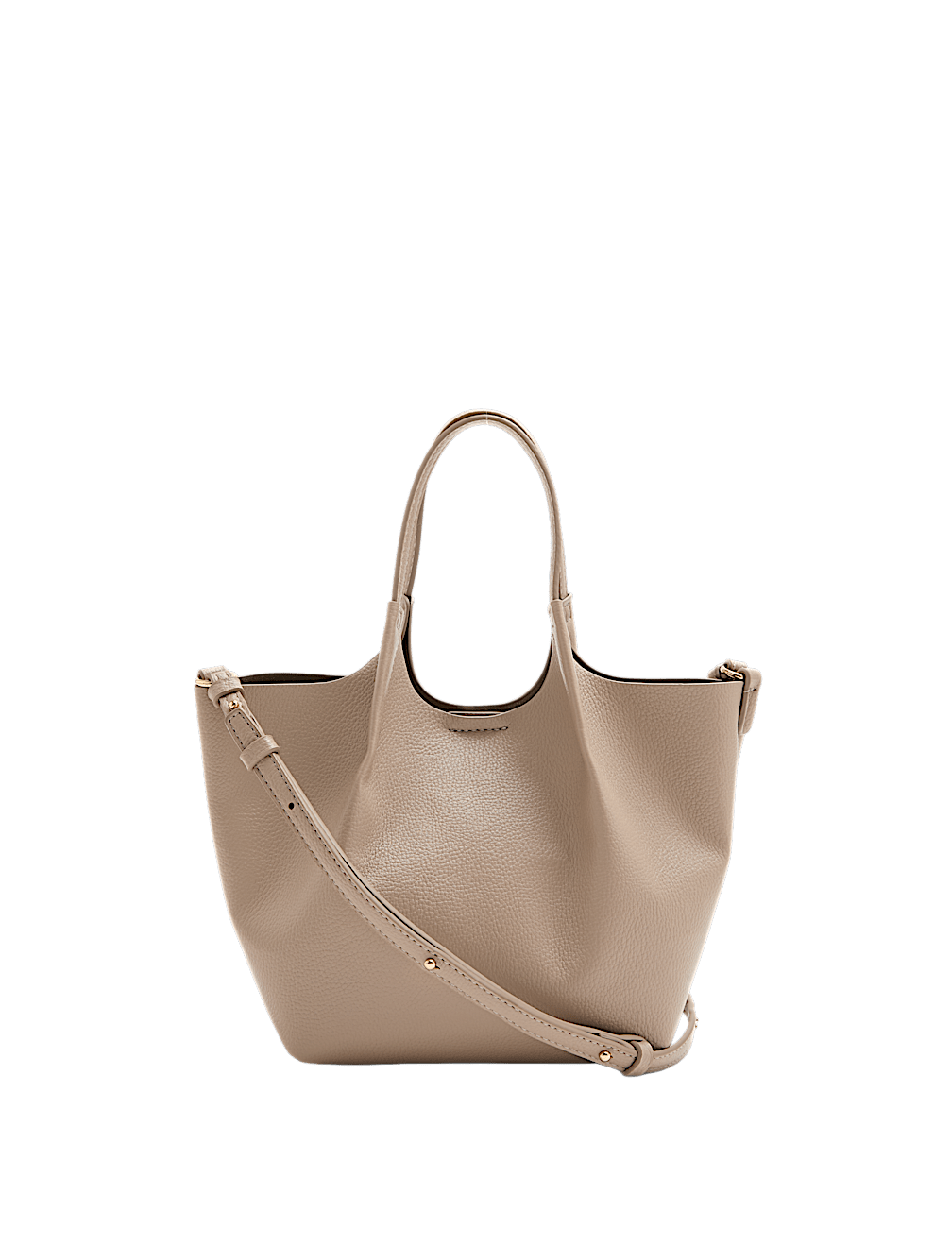 Faux Leather Pinched Mini Tote Bag