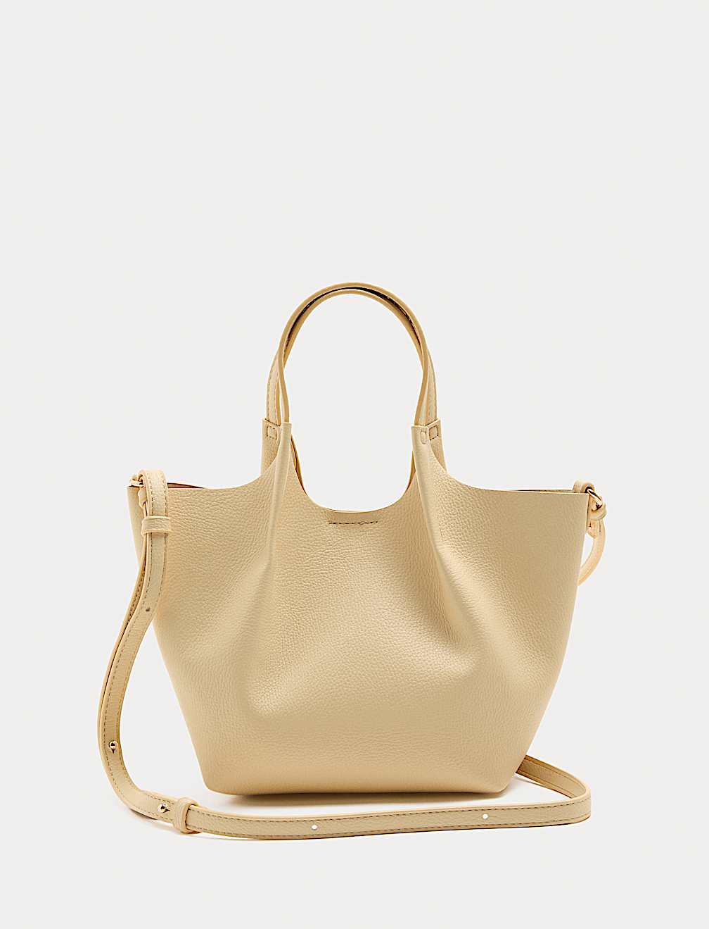 Faux Leather Pinched Mini Tote Bag