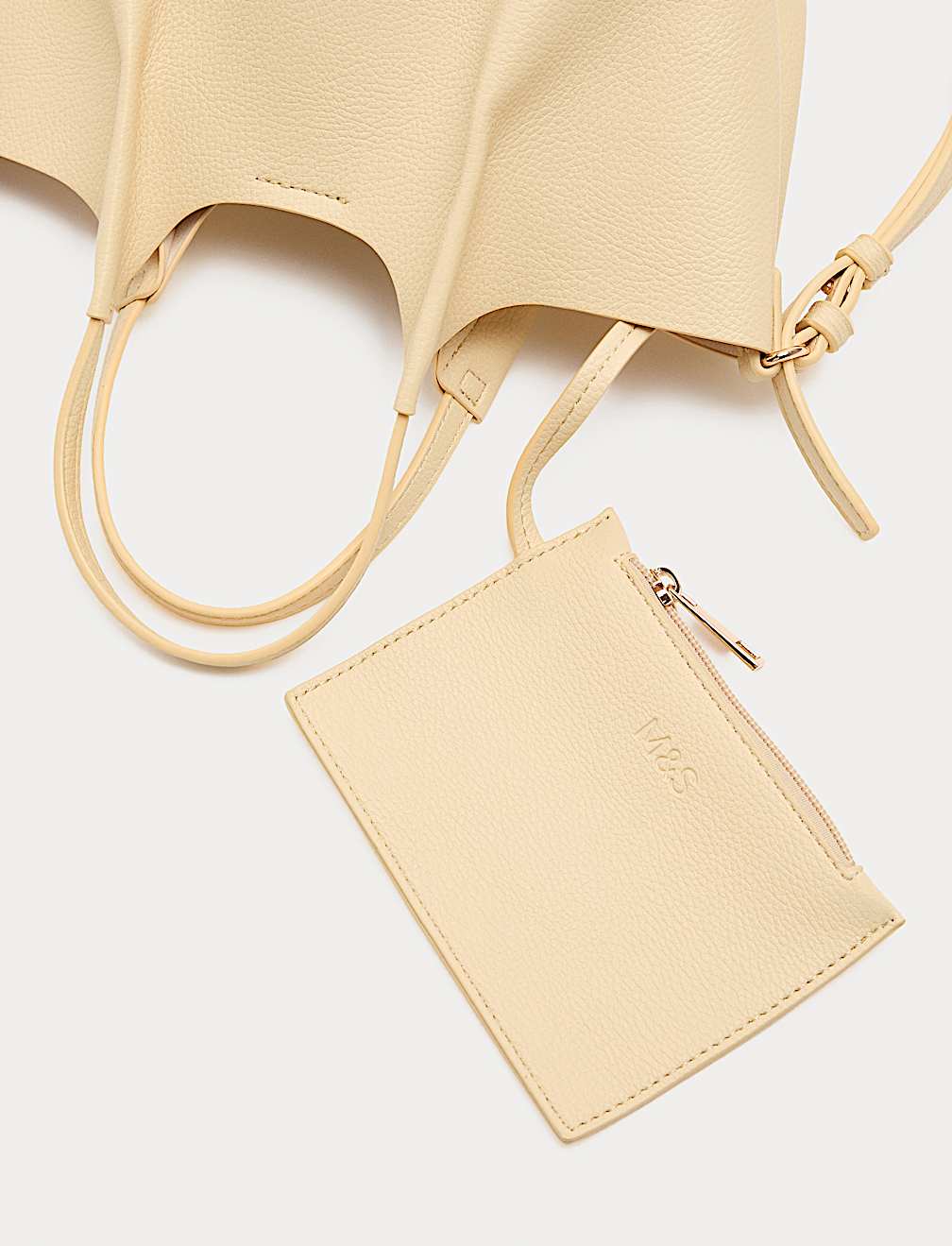 Faux Leather Pinched Mini Tote Bag