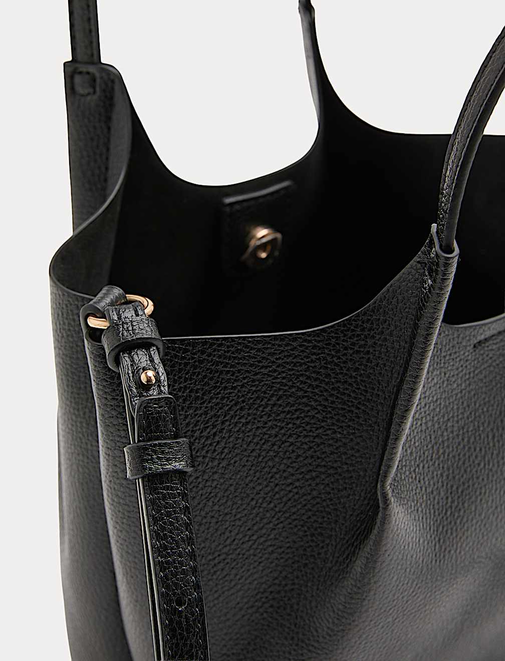 Faux Leather Pinched Mini Tote Bag