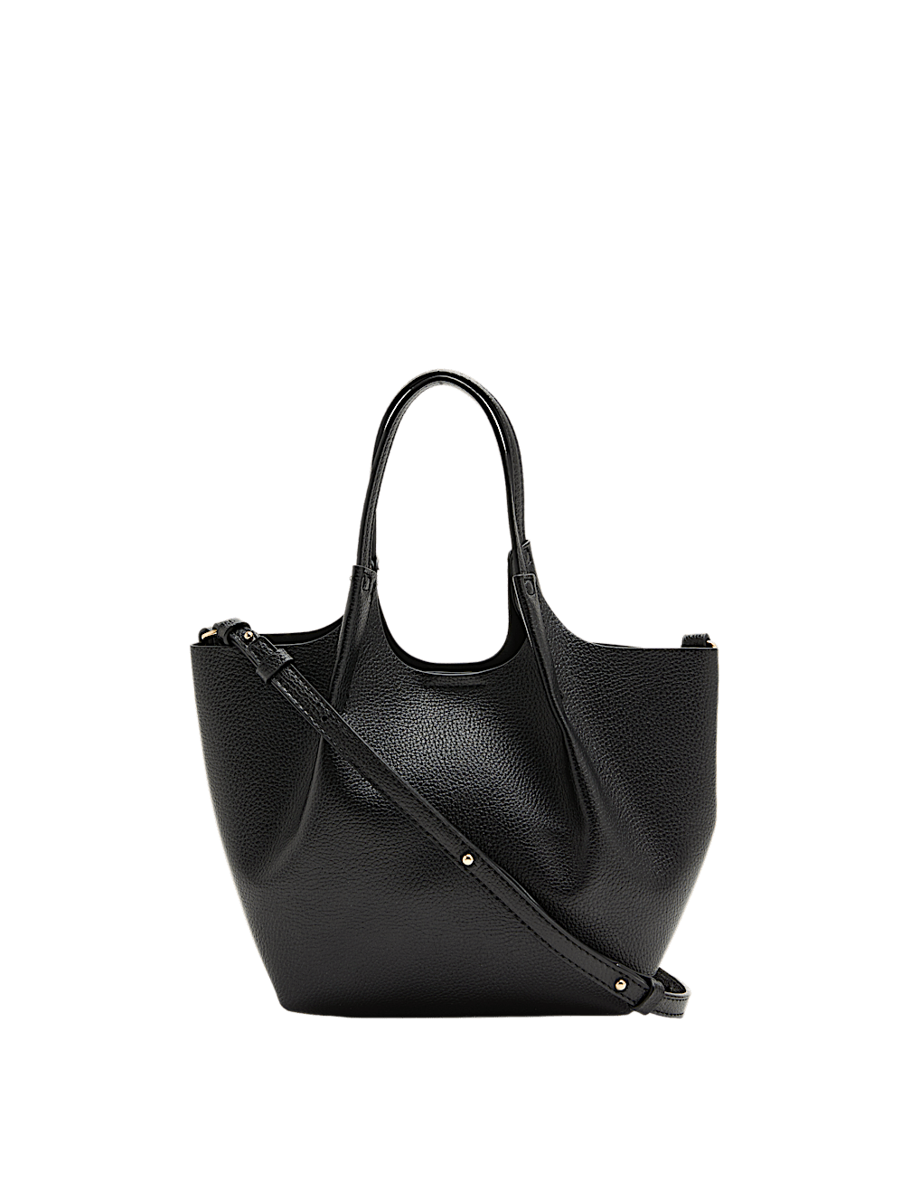 Faux Leather Pinched Mini Tote Bag