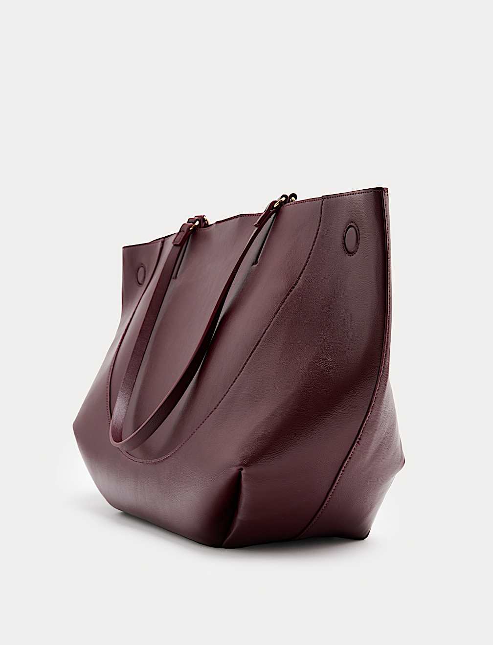 Faux Leather Stitch Detail Tote Bag