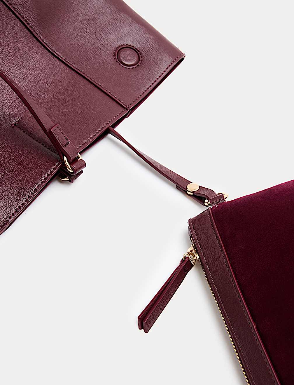 Faux Leather Stitch Detail Tote Bag