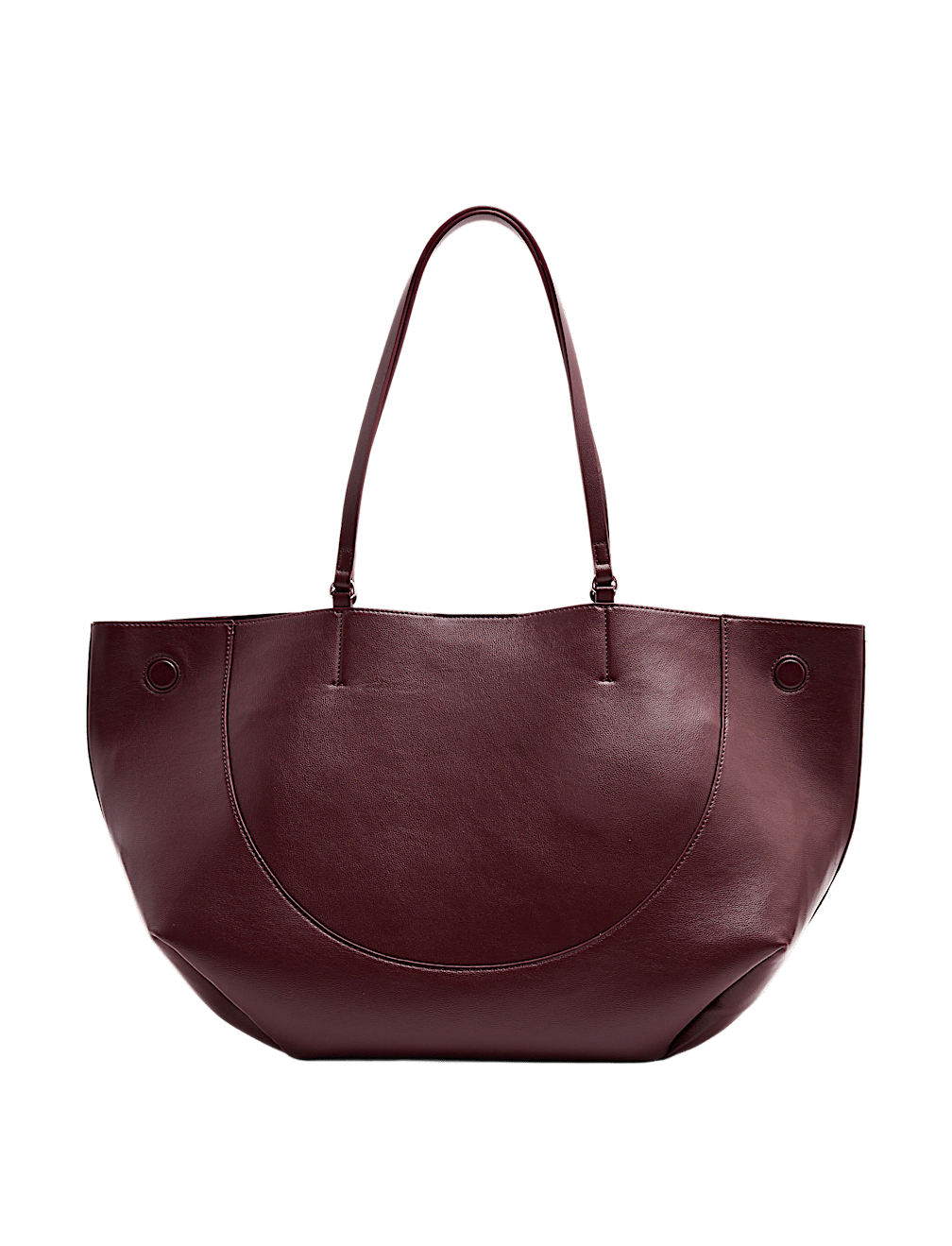 Faux Leather Stitch Detail Tote Bag