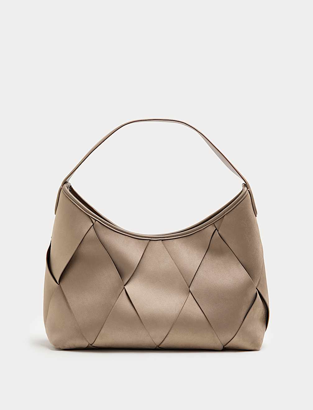 Faux Suede Woven Large Shoulder Bag