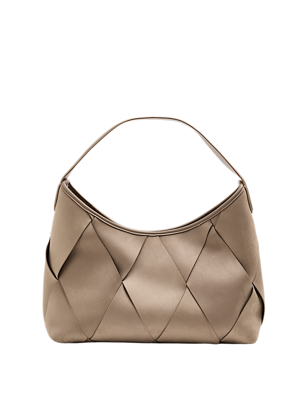 Faux Suede Woven Large Shoulder Bag