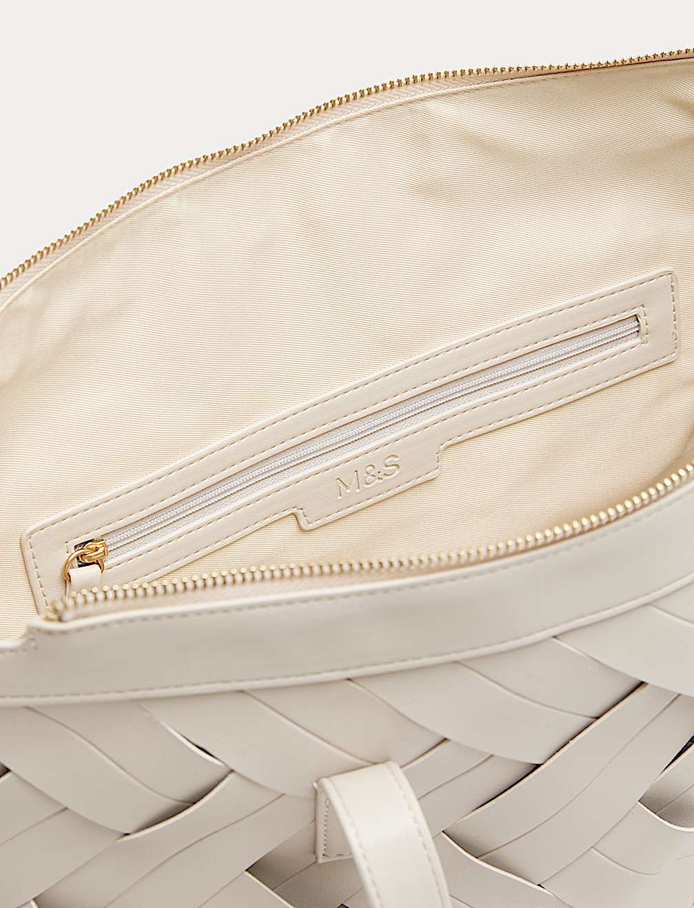 Faux Leather Woven Shoulder Bag