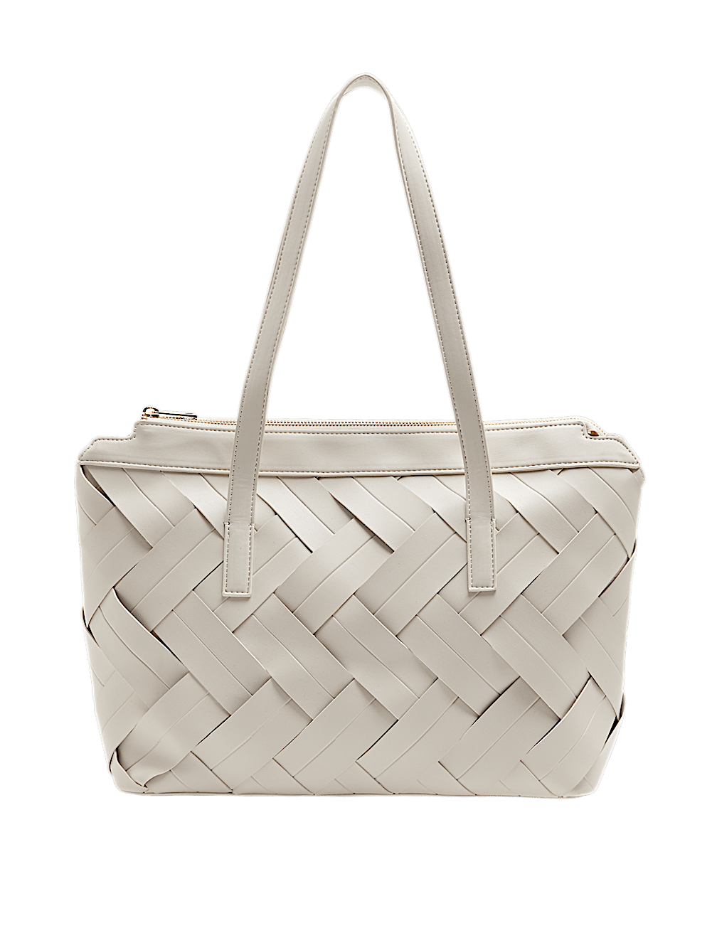 Faux Leather Woven Shoulder Bag
