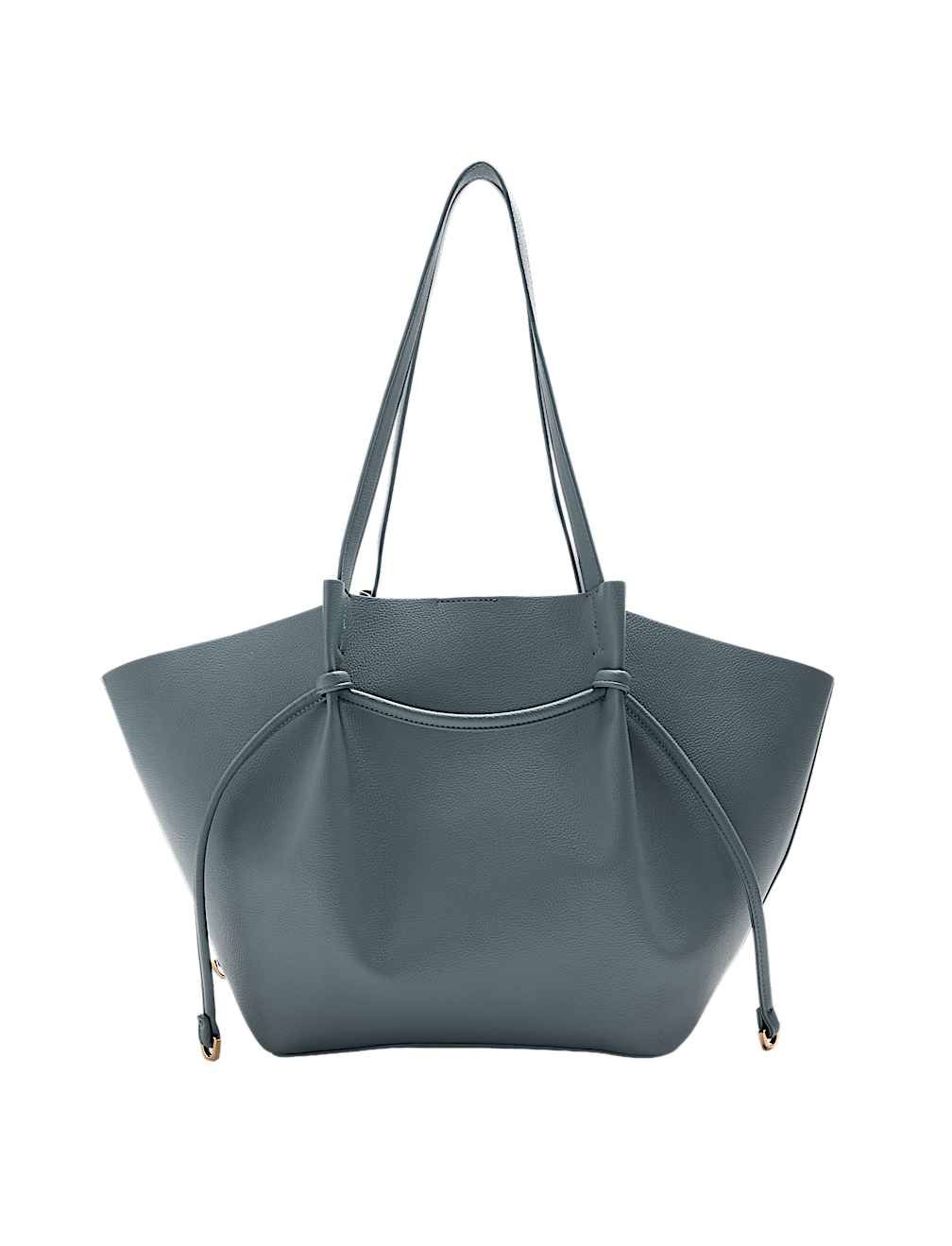 Faux Leather Pinched Strap Detail Tote Bag