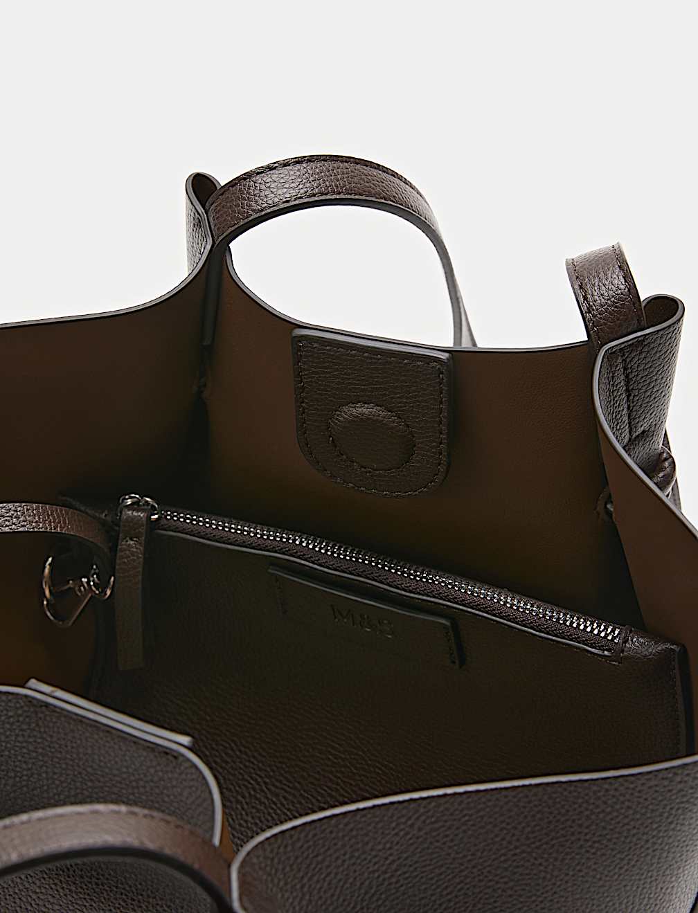 Faux Leather Pinched Mini Tote Bag
