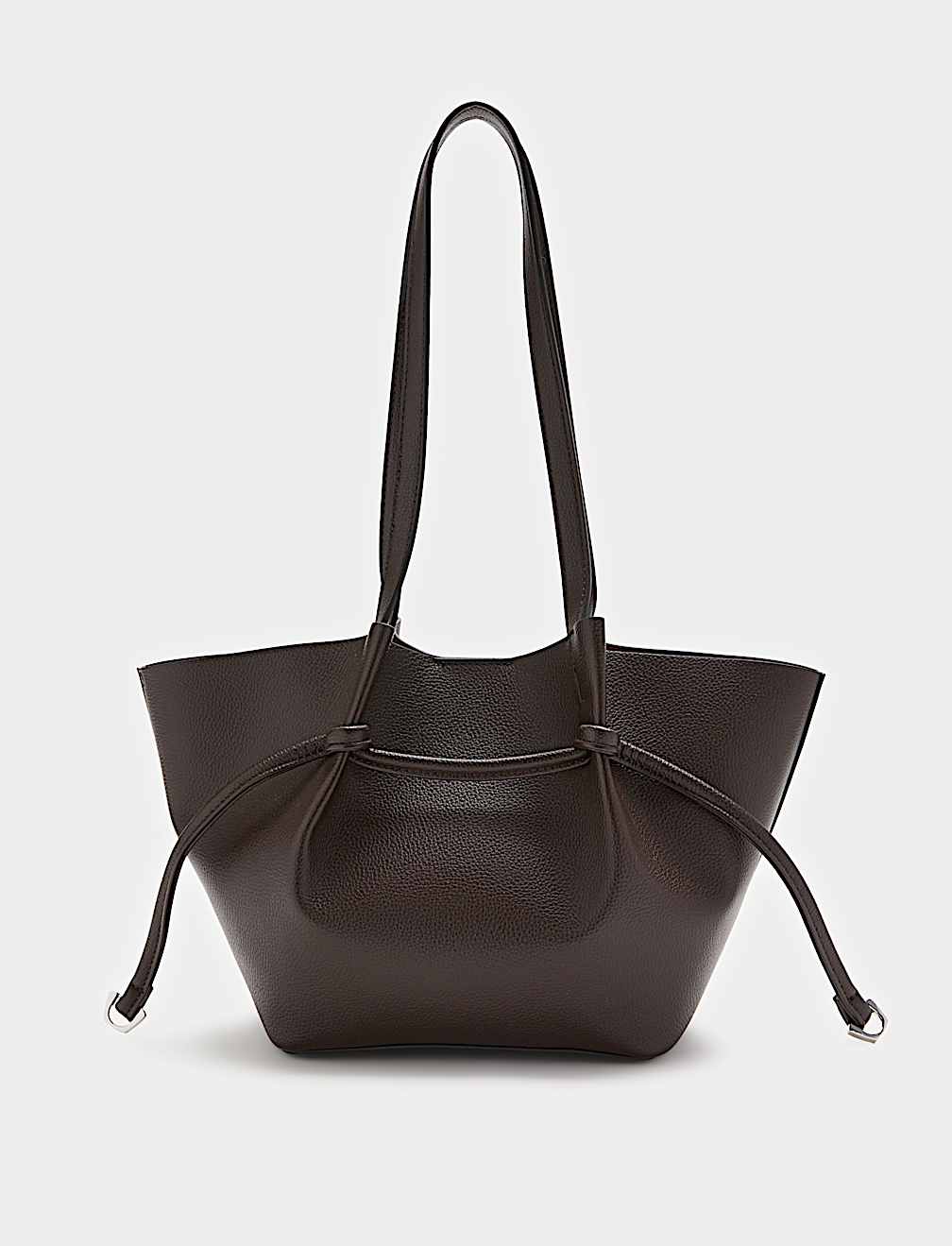 Faux Leather Pinched Mini Tote Bag