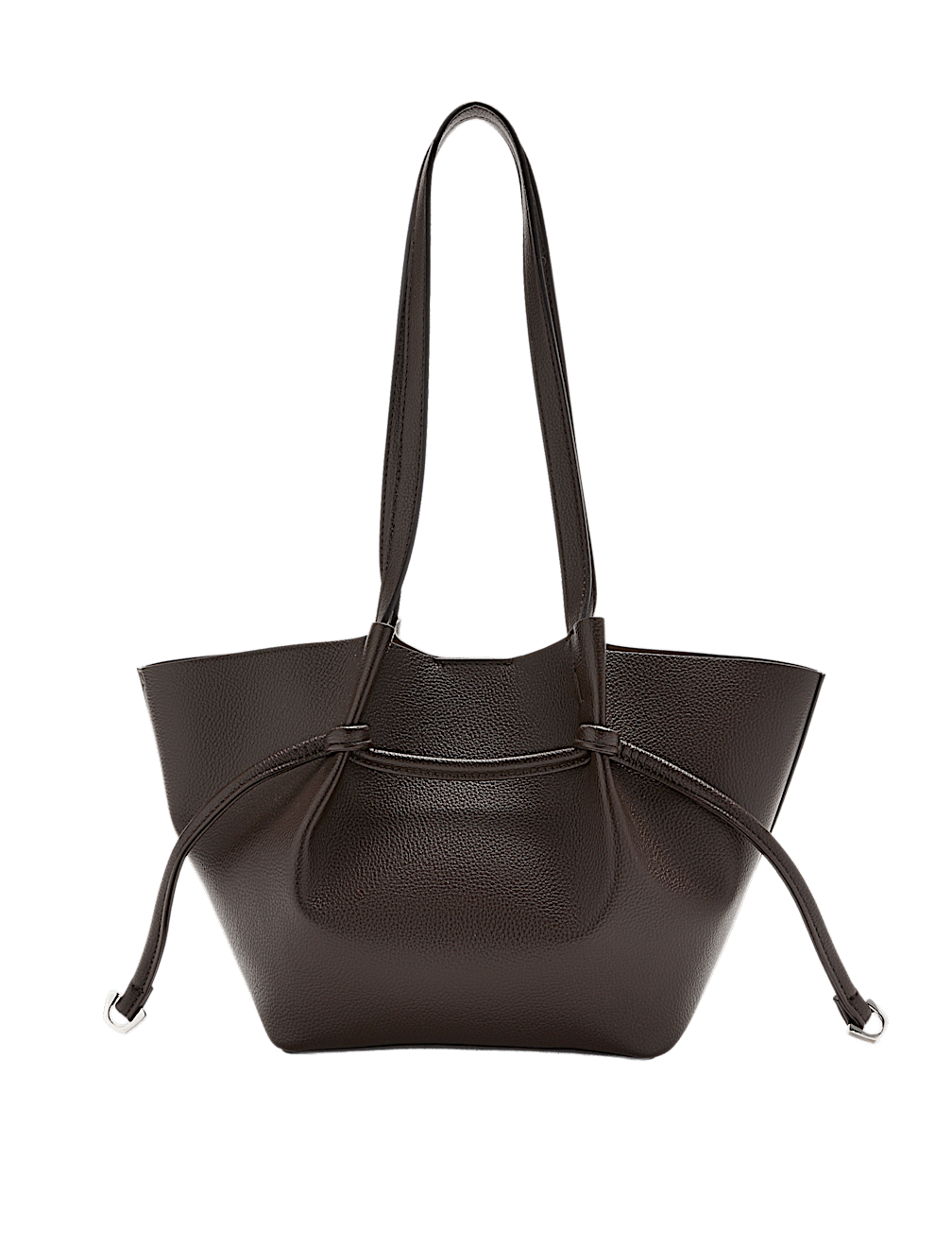 Faux Leather Pinched Mini Tote Bag