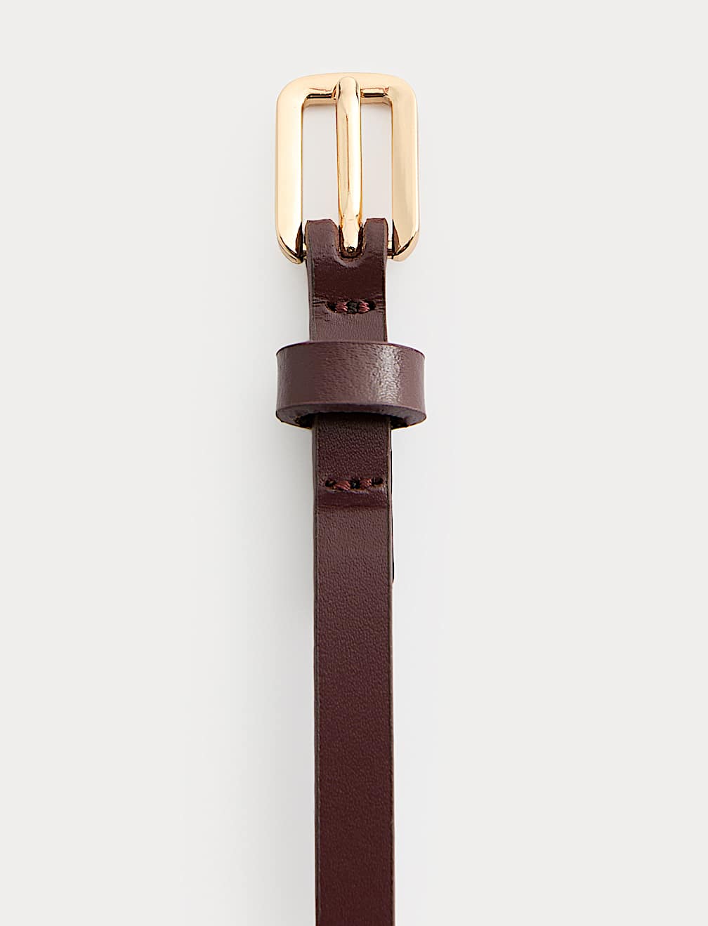 Leather Skinny Buckle Belt