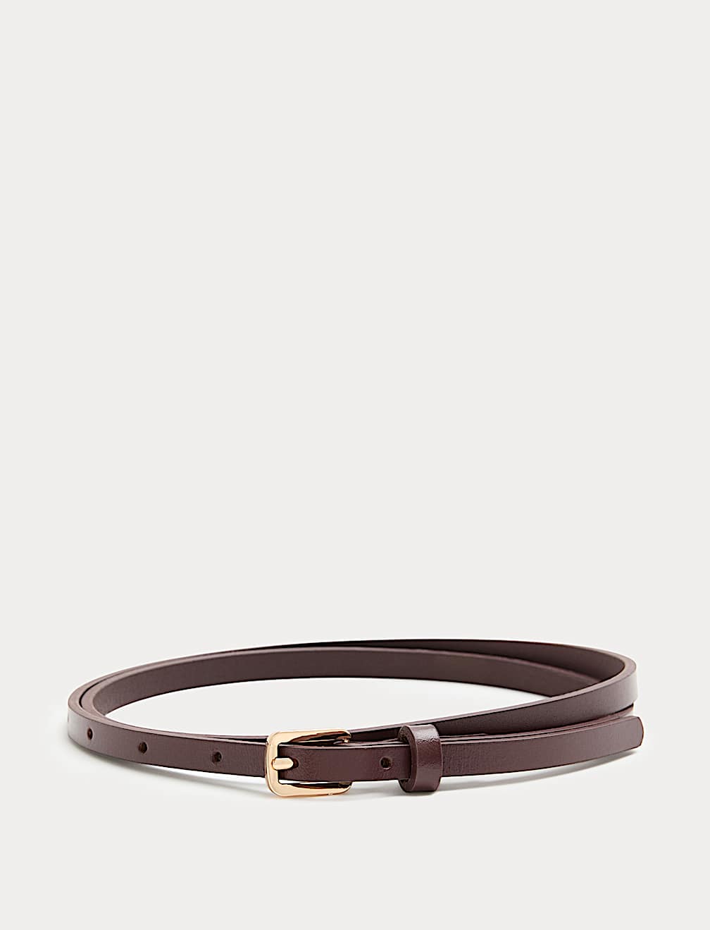 Leather Skinny Buckle Belt