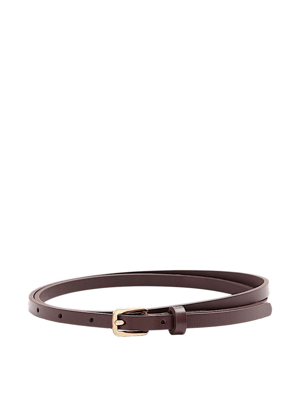 Leather Skinny Buckle Belt