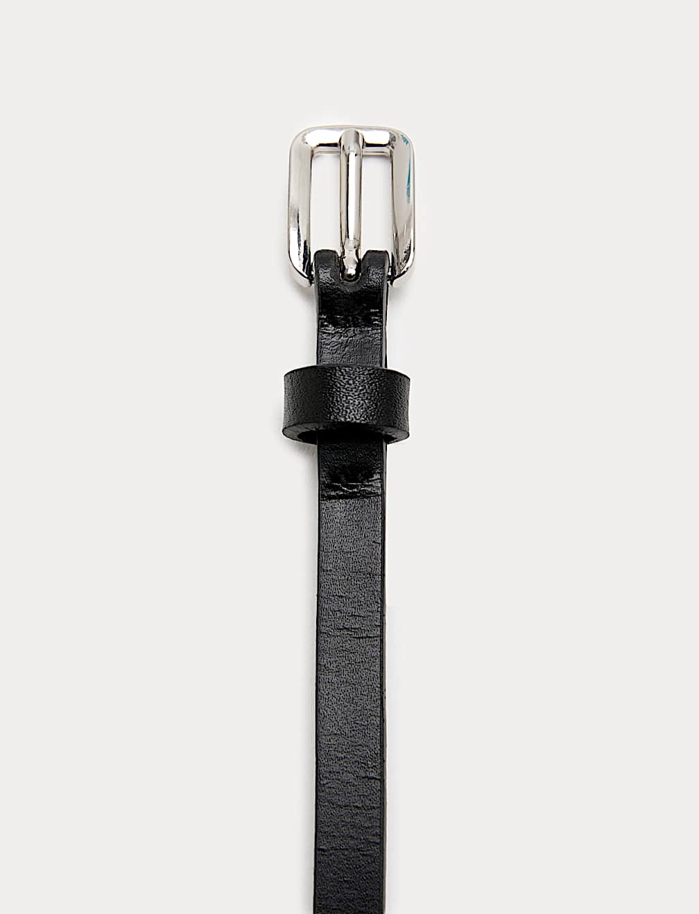 Leather Skinny Buckle Belt