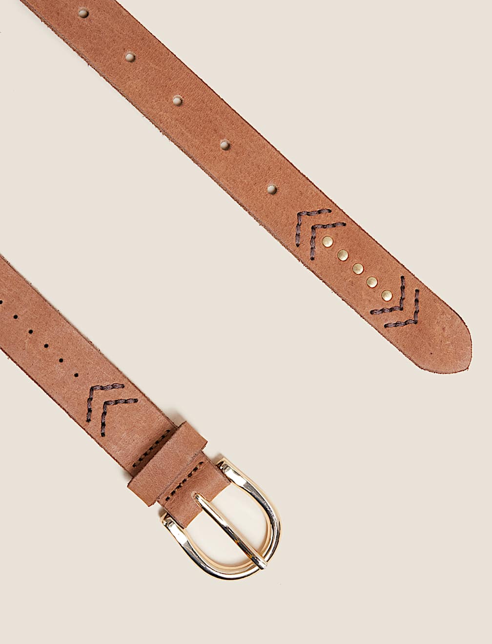 Leather Embroidered Jean Belt