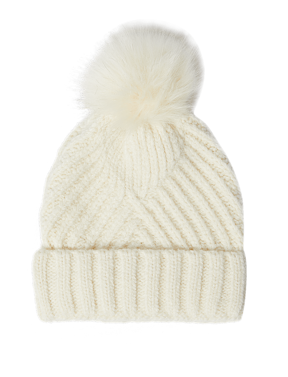 Knitted Faux Fur Bobble Beanie Hat