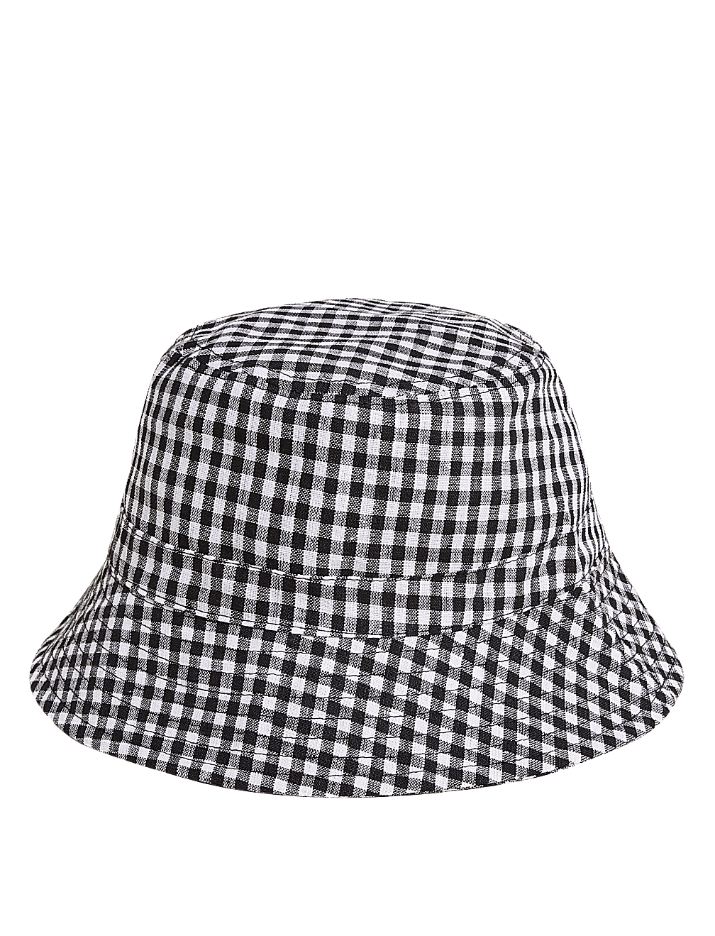 Pure Linen Checked Bucket Hat