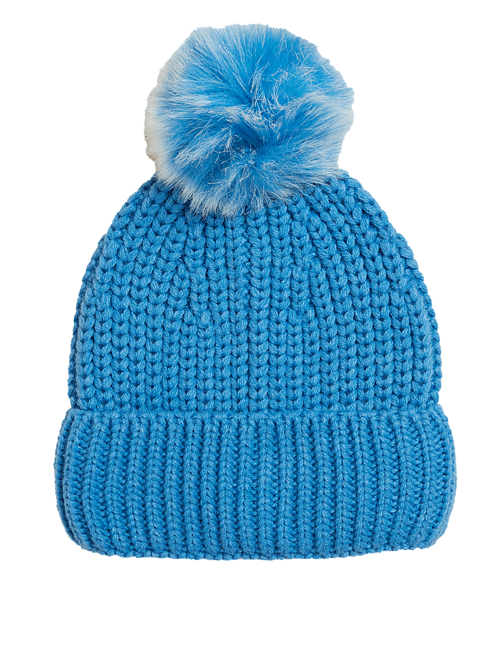 Knitted Faux Fur Pom Hat