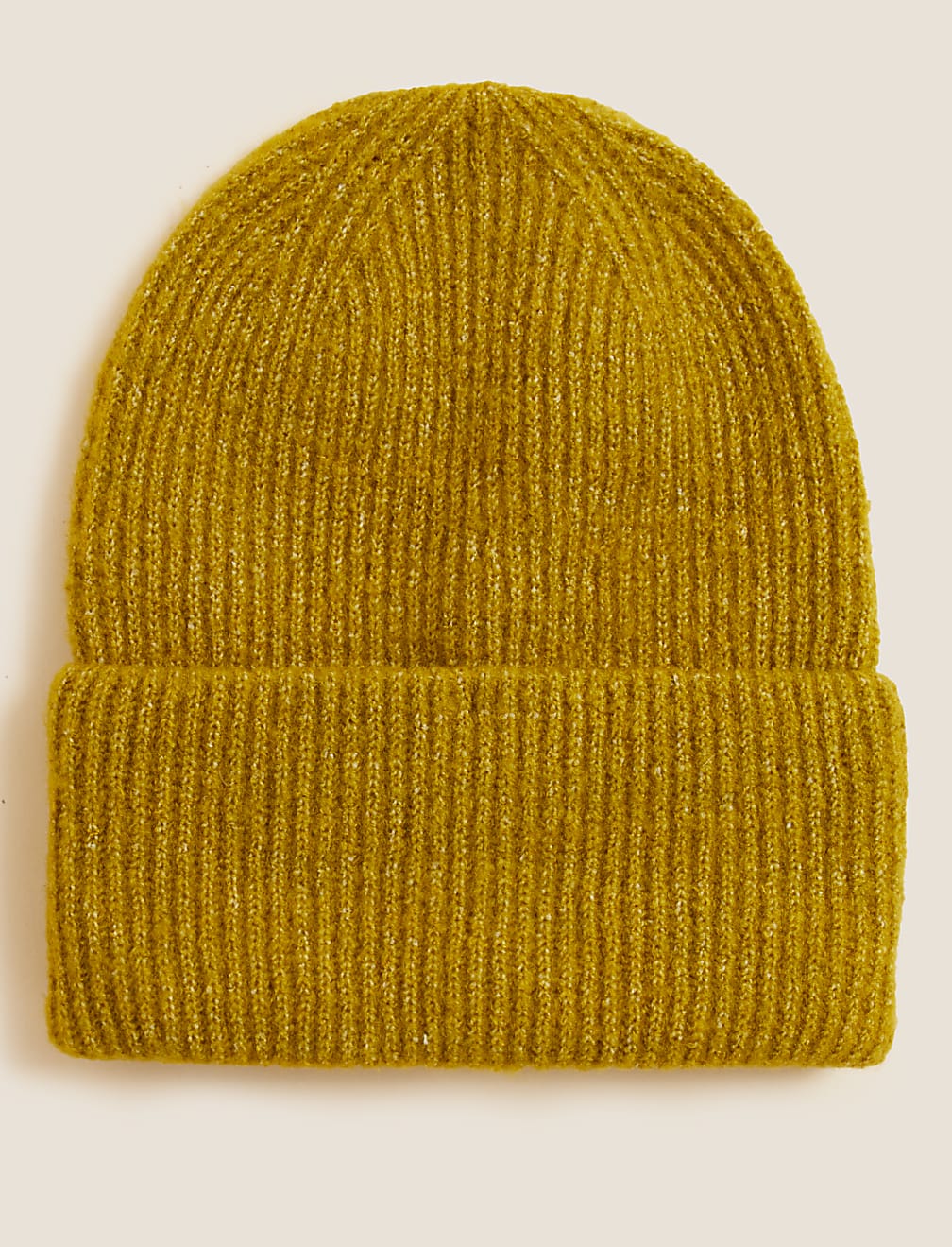 Knitted Rib Turn Up Beanie Hat