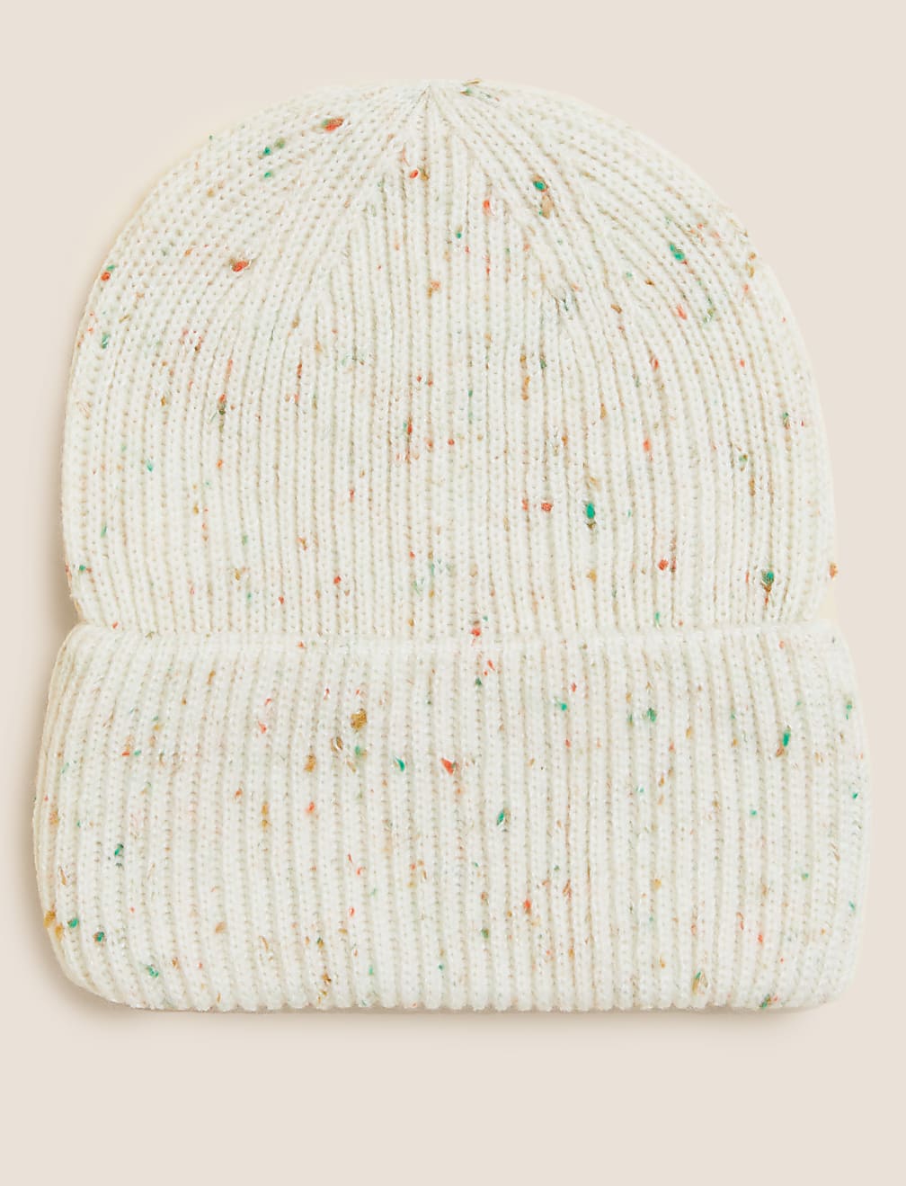 Knitted Rib Turn Up Beanie Hat