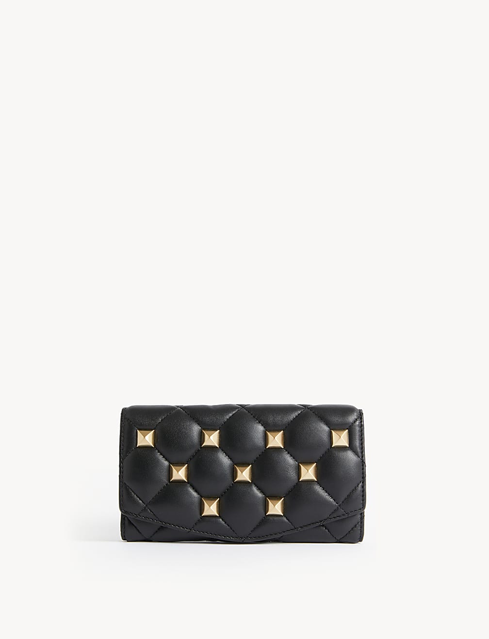Leather Studded Foldover Purse