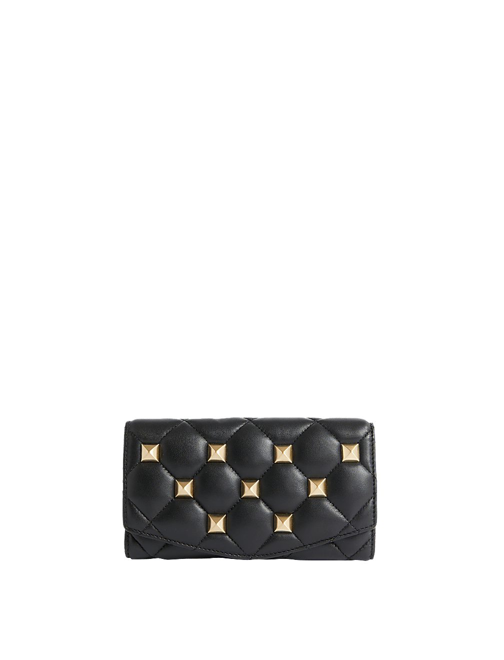 Leather Studded Foldover Purse
