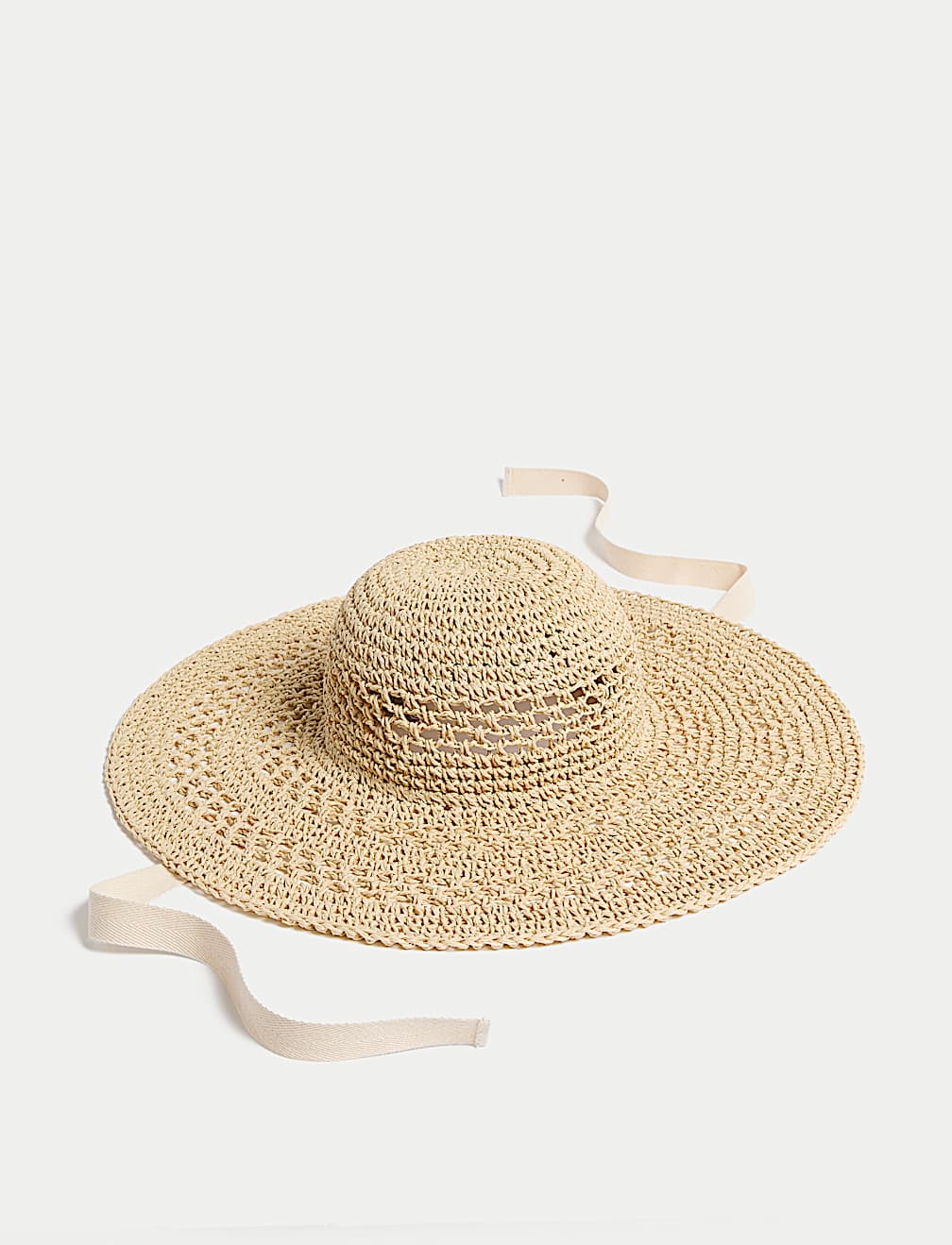 Wide Brim Open Weave Hat