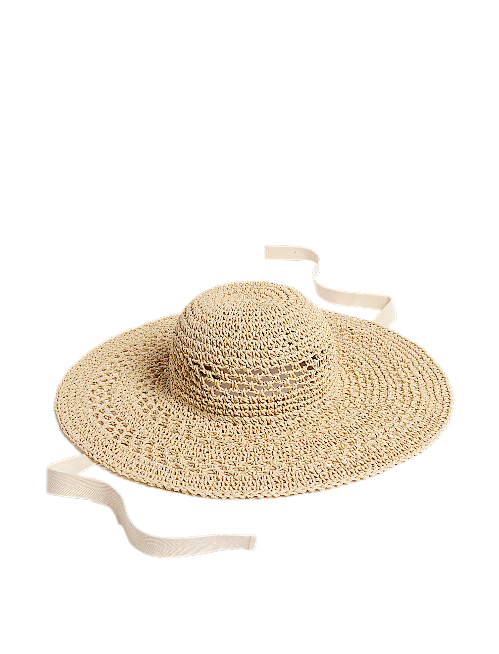 Wide Brim Open Weave Hat