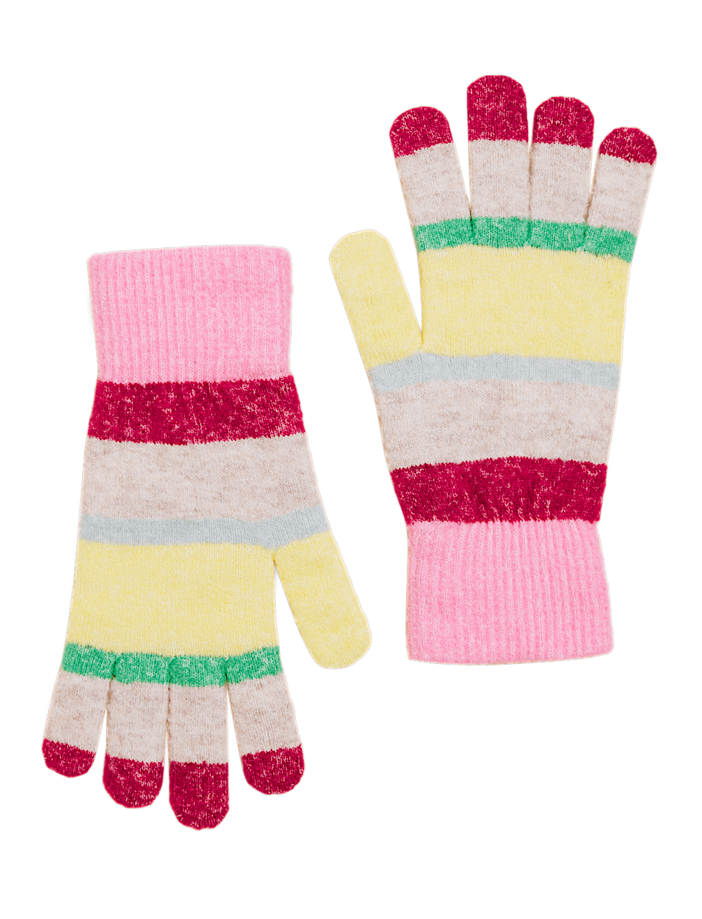 Knitted Striped Gloves
