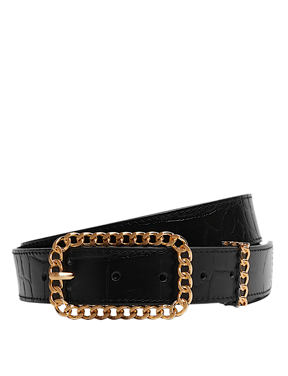 Leather Chain Buckle Jean Belt