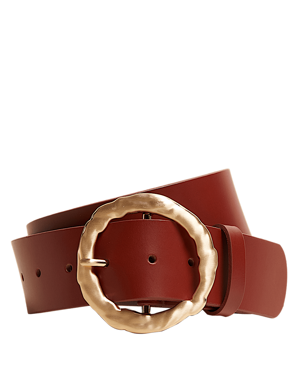Leather Circle Buckle Waist Belt