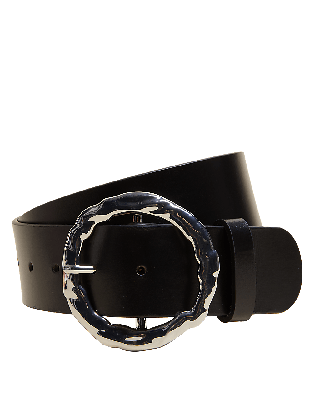 Leather Circle Buckle Waist Belt