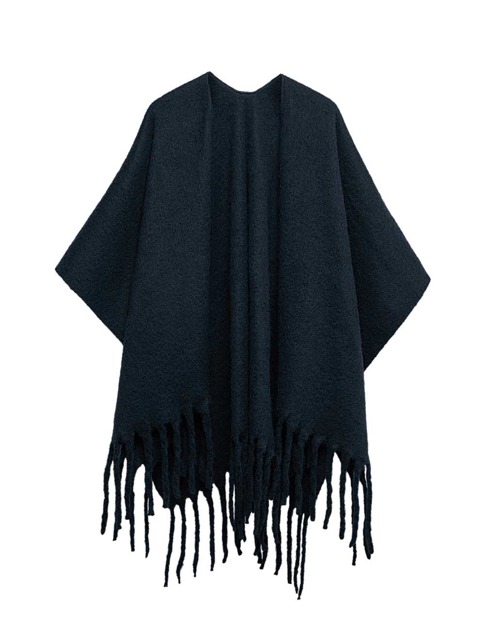 Brushed Fringed Wrap Scarf with Wool