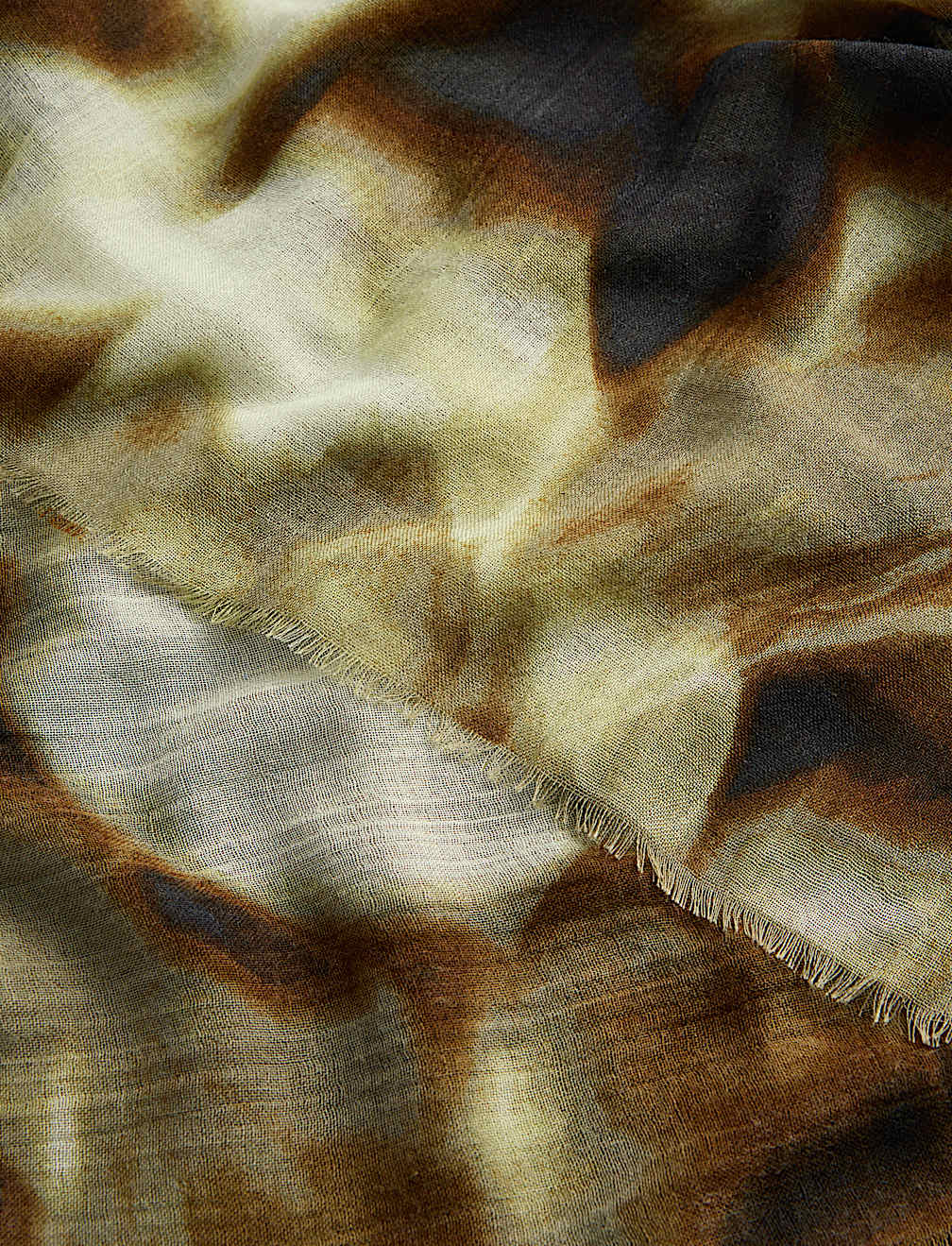 Printed Lightweight Scarf with Wool