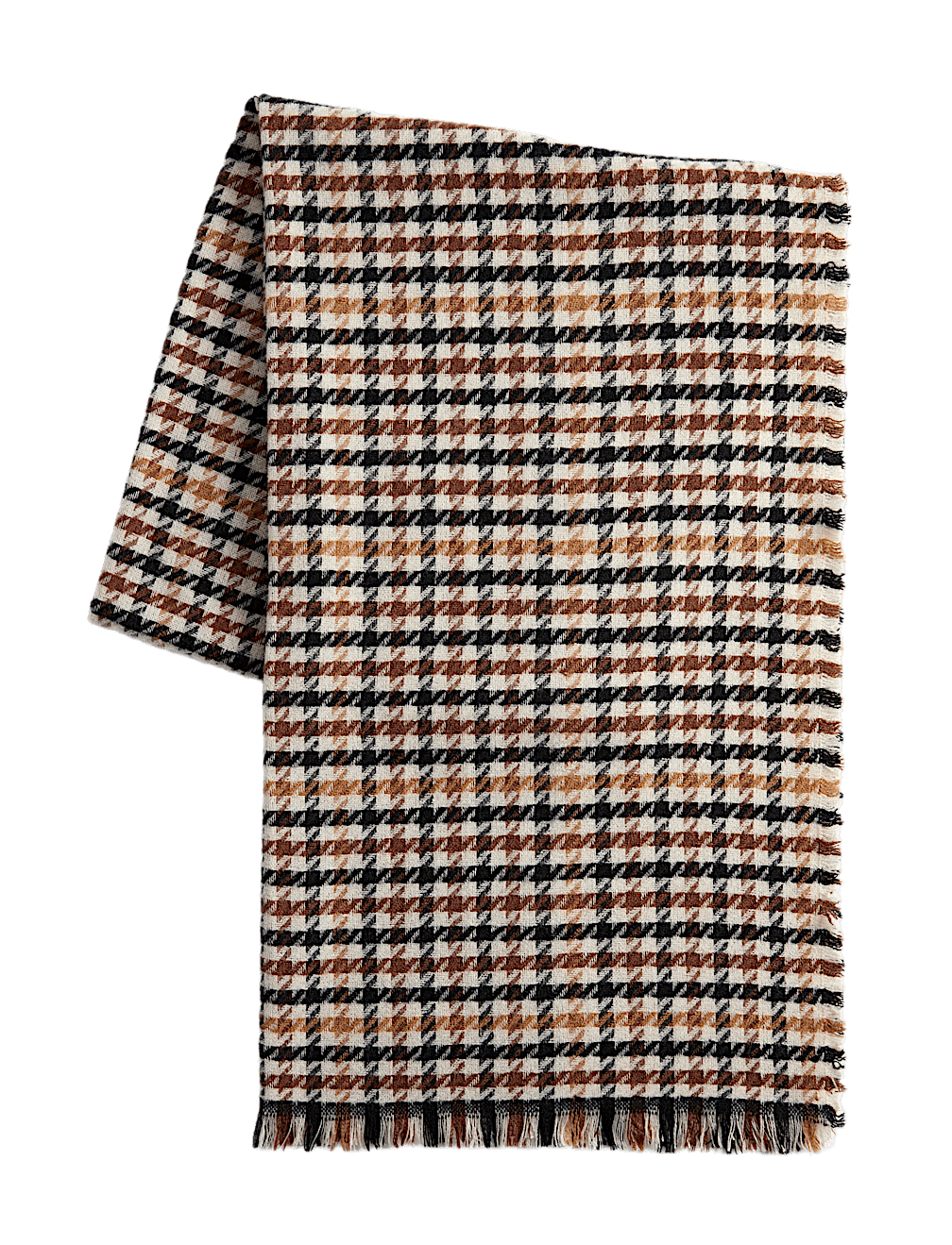Checked Fringed Scarf