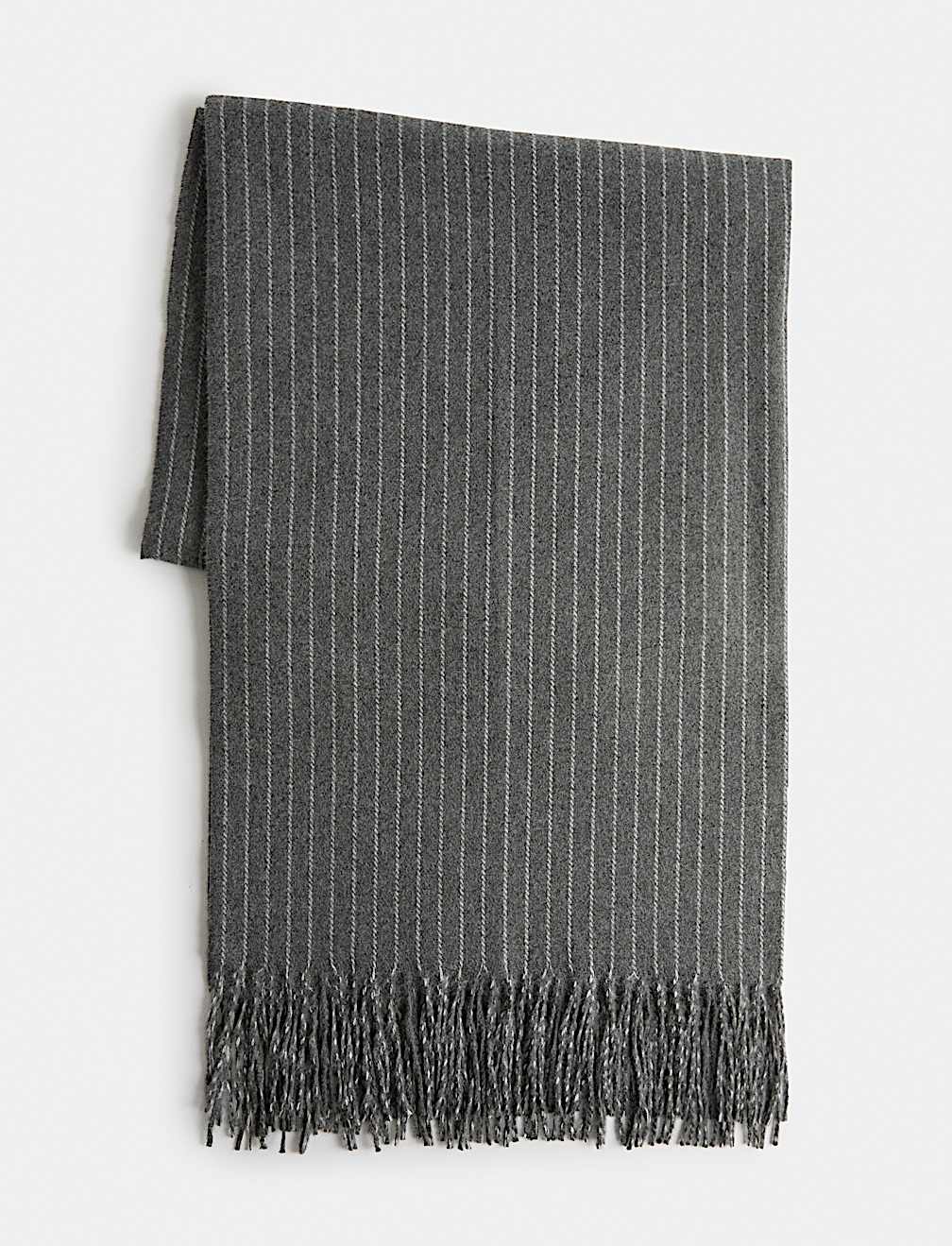 Pinstripe Tassel Scarf