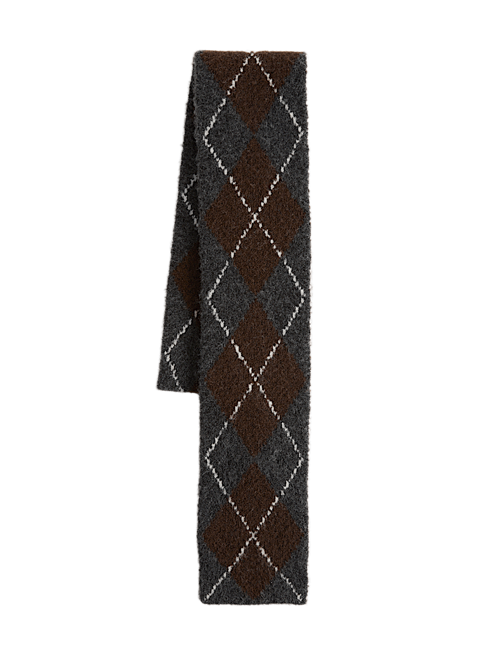 Argyle Skinny Scarf with Wool