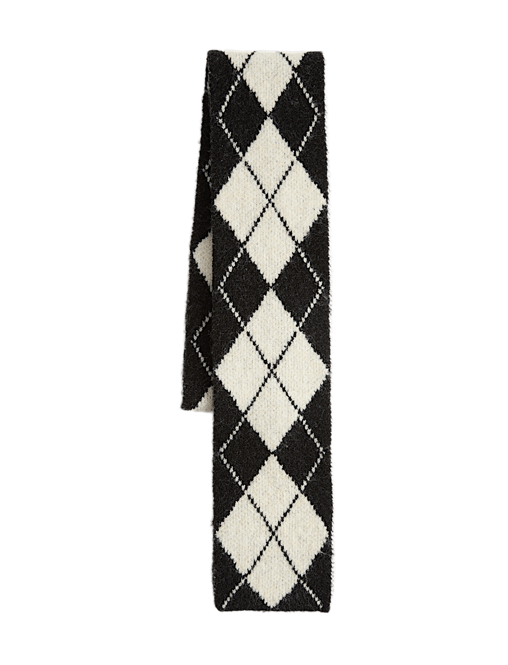 Argyle Skinny Scarf with Wool