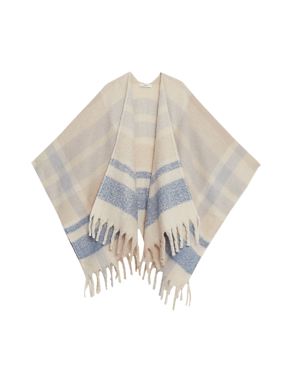 Brushed Checked Poncho