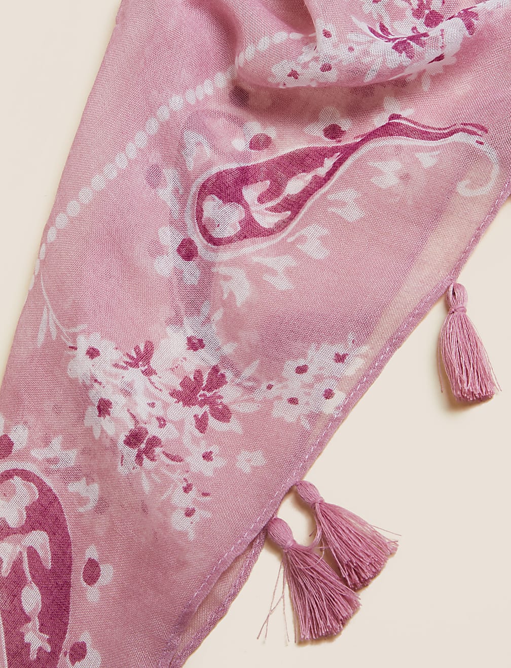 Floral Tassel Scarf