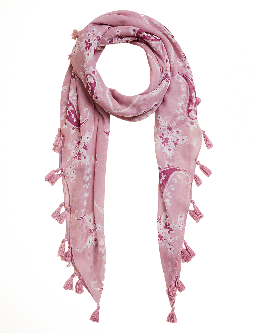 Floral Tassel Scarf