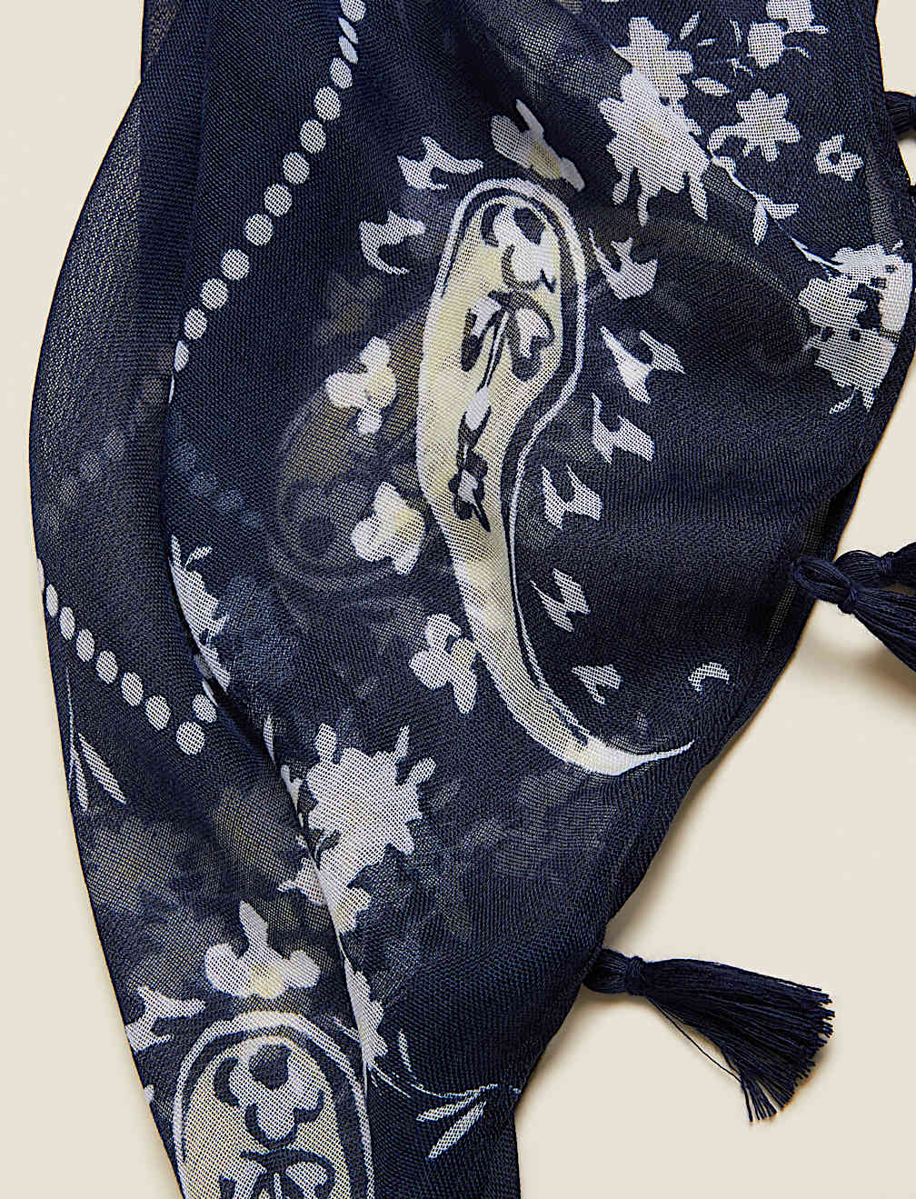 Floral Tassel Scarf