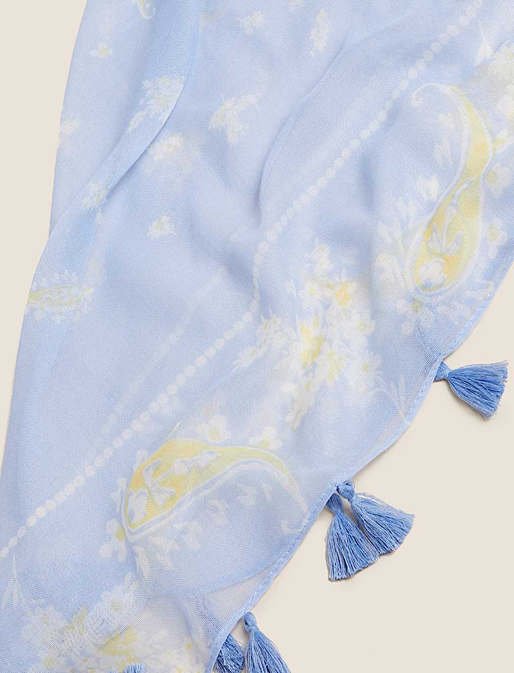 Floral Tassel Scarf