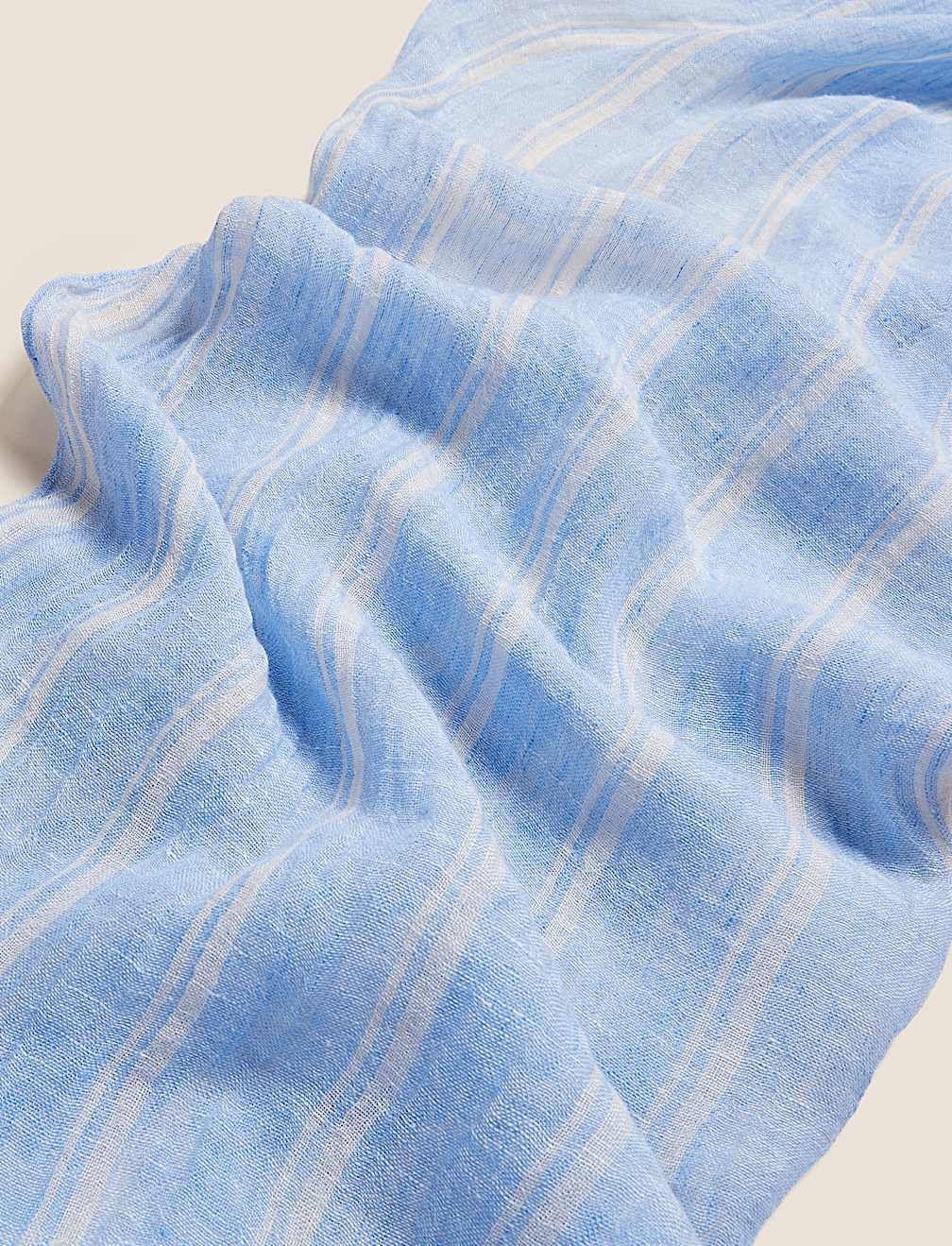 Pure Linen Striped Scarf